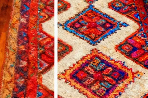 Persian rug before and after cleaning